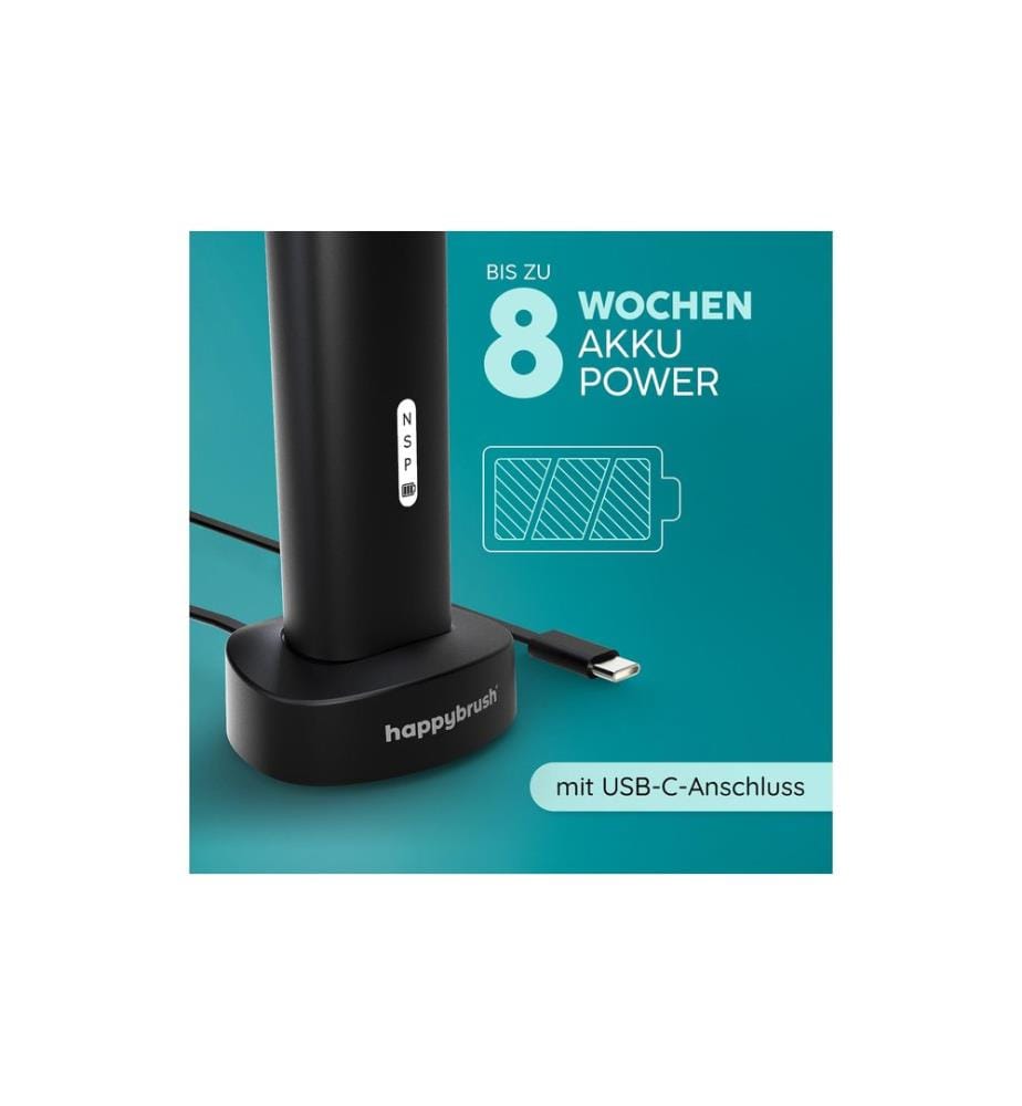 happybrush - Brosse à dents sonique StarterKit Eco Vibe V3+ Black