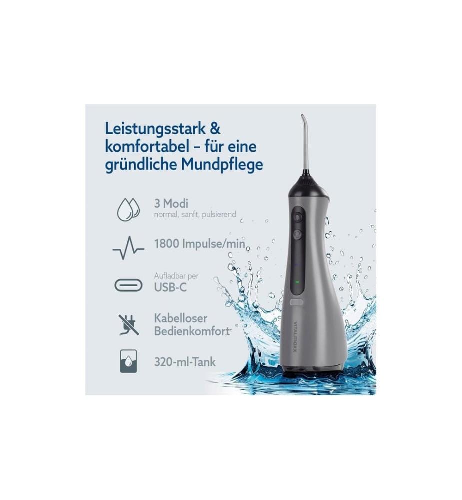 VITALmaxx - Hydropulseur avec 8 embouts, anthracite