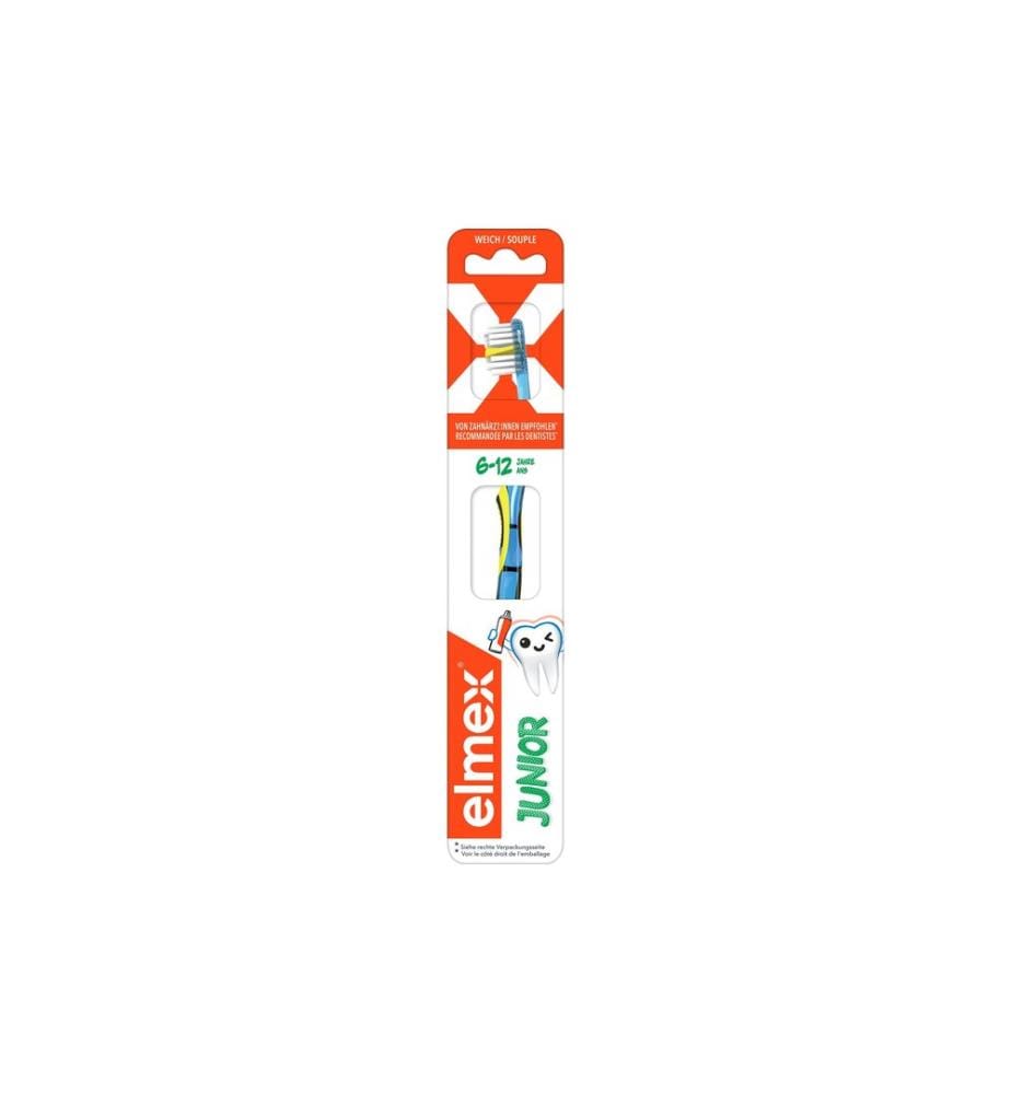 elmex - Brosse à dents manuelle Junior 6-12 ans souple