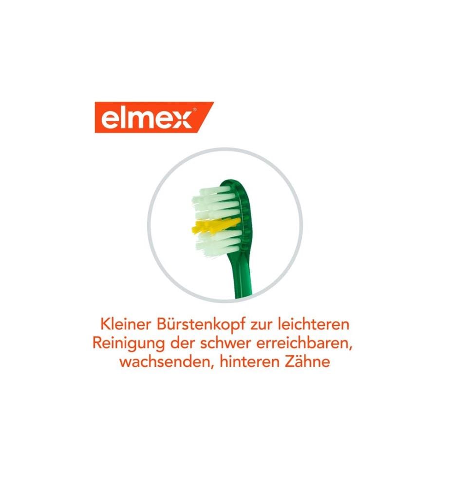 elmex - Brosse à dents manuelle Junior 6-12 ans souple