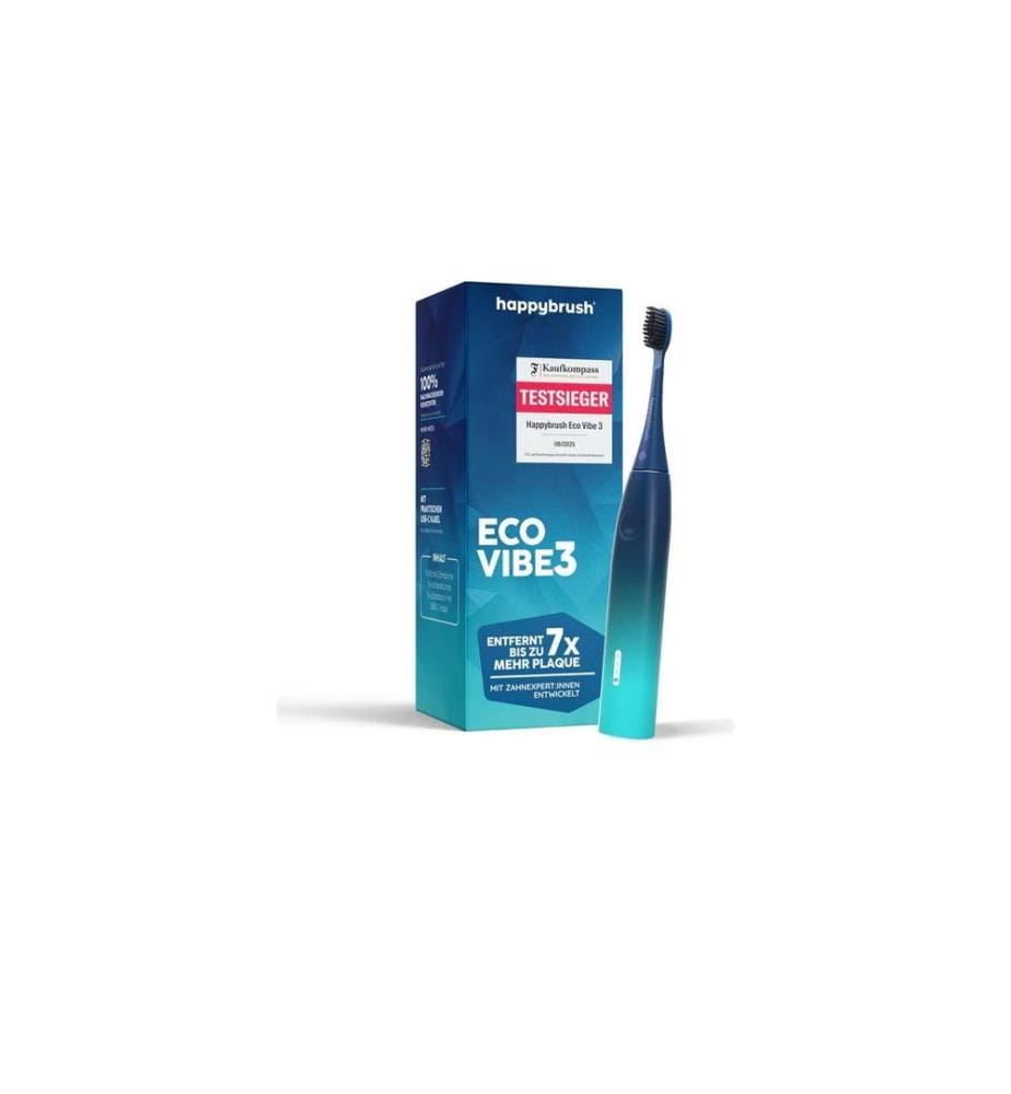 happybrush - Schallzahnbürste StarterKit ECO Vibe 3 Aurora Blau/Türkis