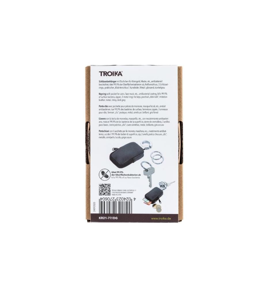 TROIKA - Porte-clés Clean Click 55 x 20 x 125 mm, Gris