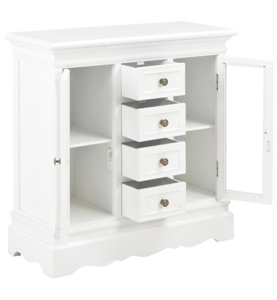 Sideboard Weiss 70x28x70 cm Massivholz Kiefer