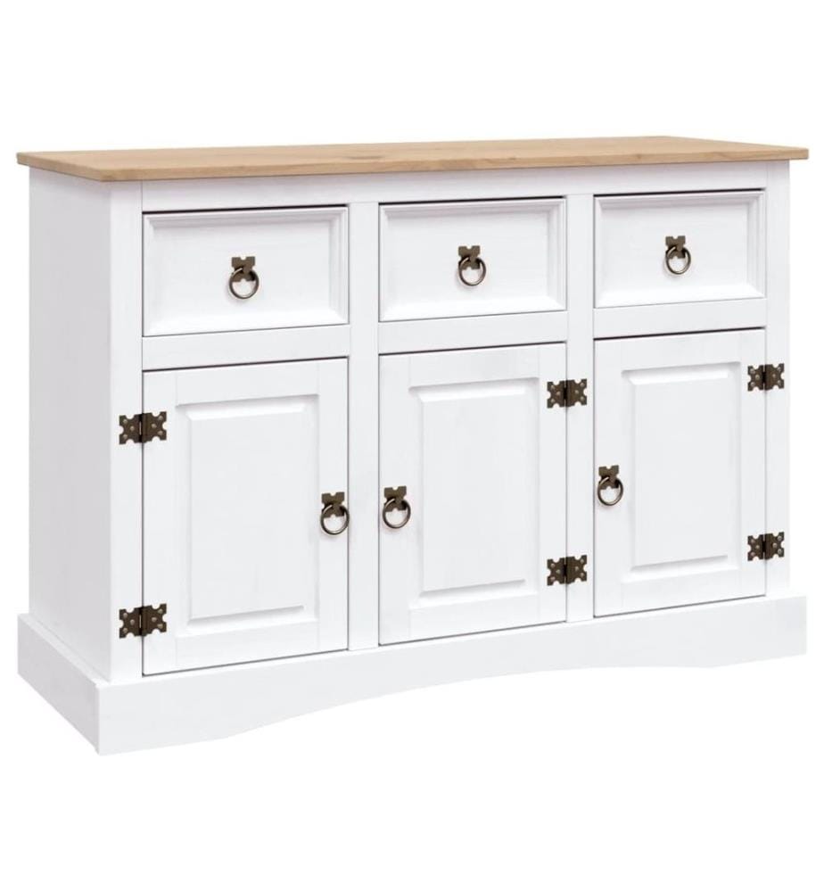 Buffet Gamme Corona Pin massif mexicain Blanc 132x43x78 cm