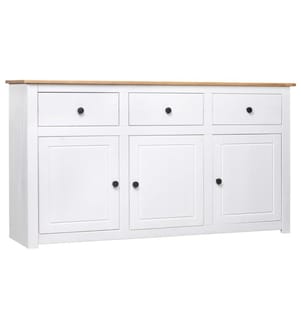 Sideboard Weiss 135x40x80 cm Kiefernholz Panama