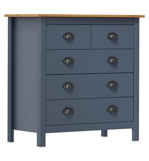 Sideboard Hill Grau 79x40x80 cm Massivholz Kiefer