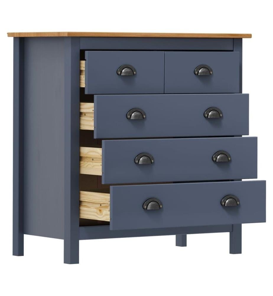 Buffet Hill Gris 79x40x80 cm Bois de pin solide