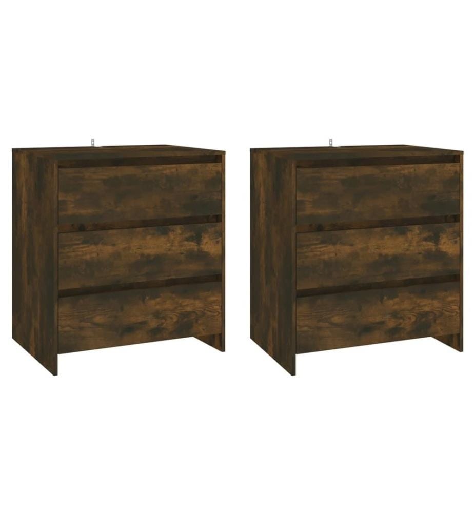 3-tlg. Sideboard Räuchereiche Holzwerkstoff