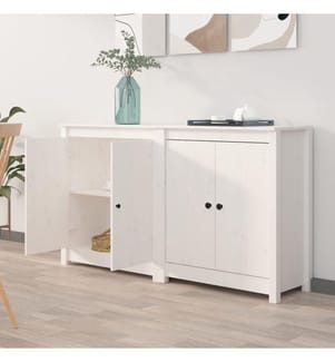 Sideboards 2 Stk. Weiss 70x35x80 cm Massivholz Kiefer