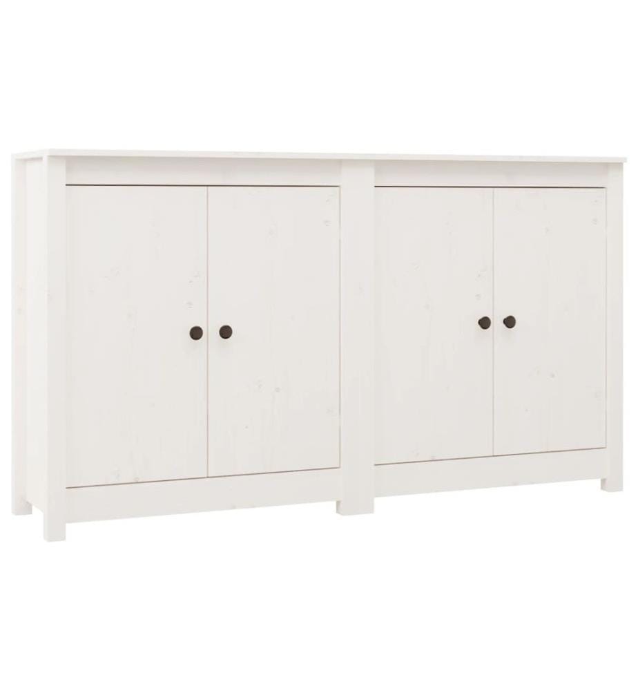 Sideboards 2 Stk. Weiss 70x35x80 cm Massivholz Kiefer