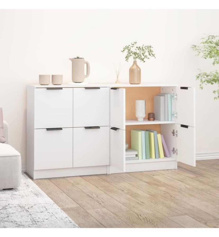 Sideboards 2 Stk. Weiss 60x30x70 cm Holzwerkstoff