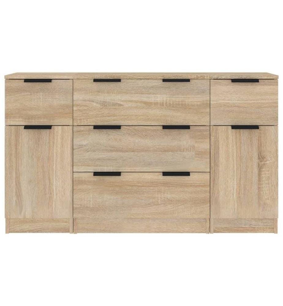 Ensemble de buffets 3 pcs Chêne sonoma Bois d'ingénierie