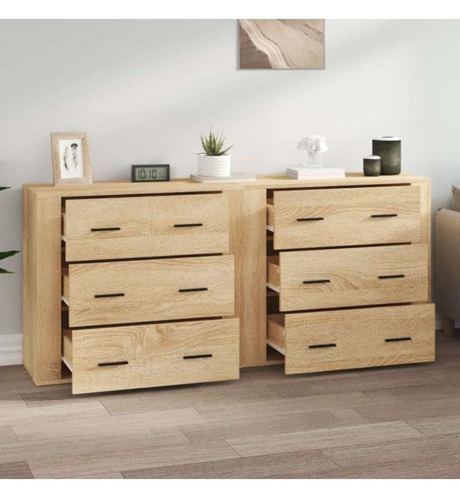 Sideboards 2 Stk. Sonoma-Eiche Holzwerkstoff