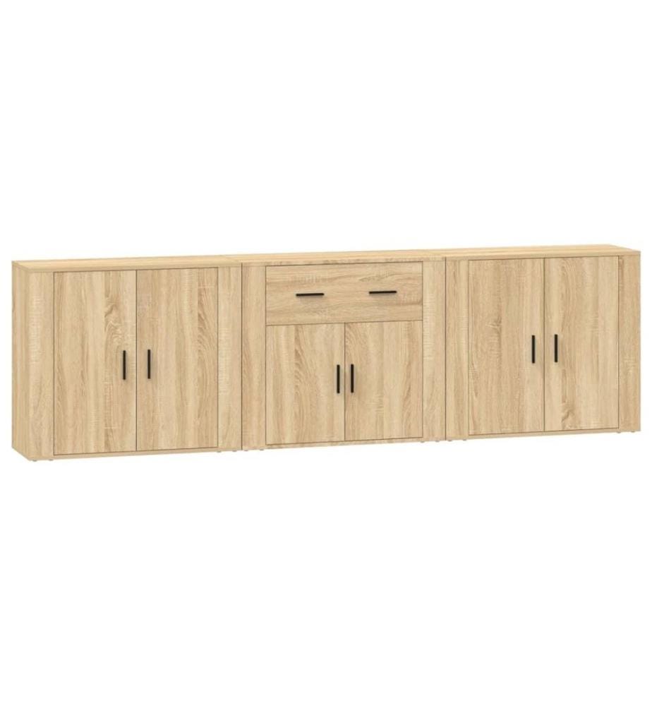 Sideboards 3 Stk. Sonoma-Eiche Holzwerkstoff