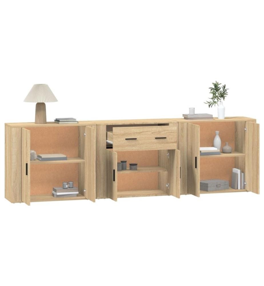 Sideboards 3 Stk. Sonoma-Eiche Holzwerkstoff