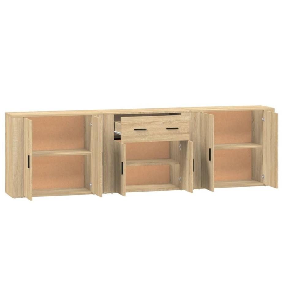 Sideboards 3 Stk. Sonoma-Eiche Holzwerkstoff