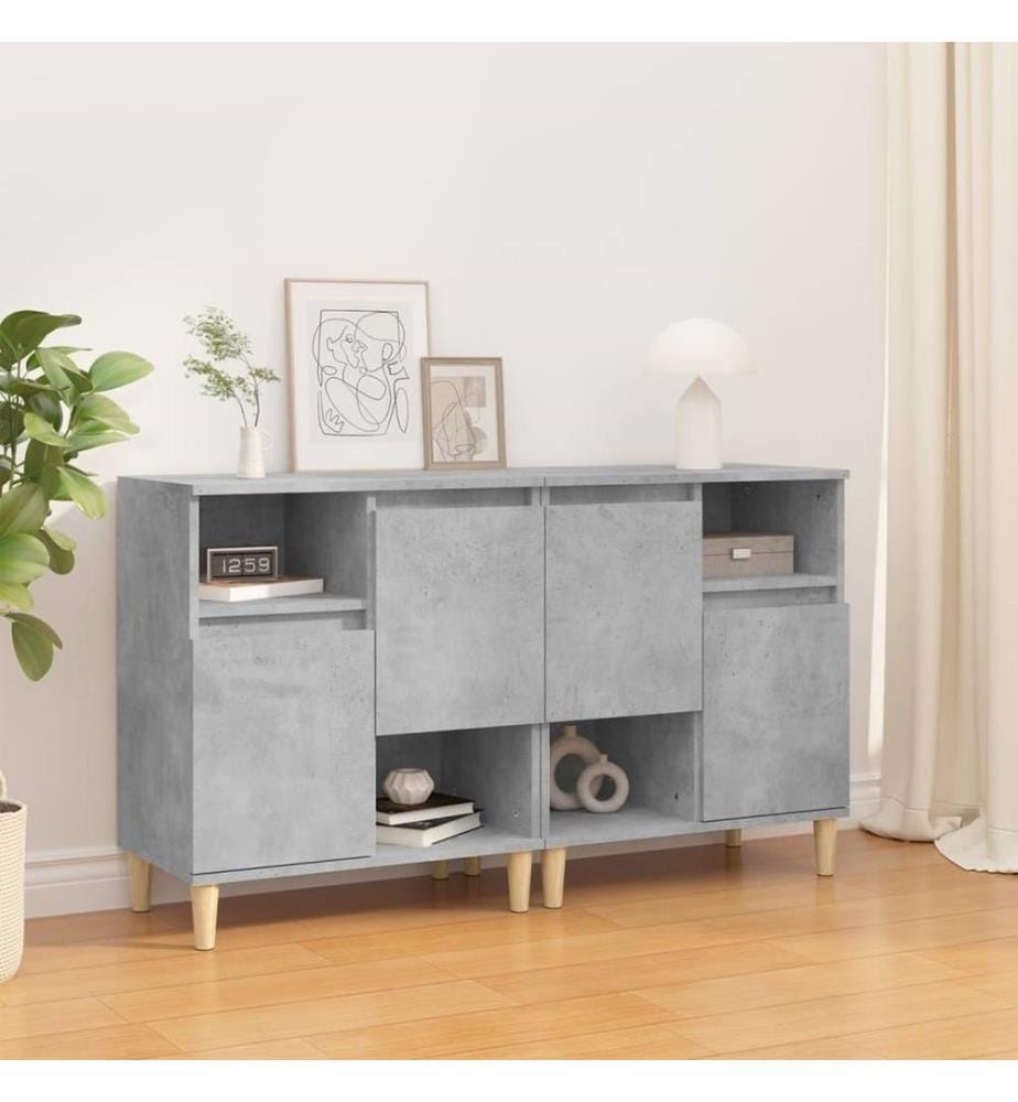 Sideboards 2 Stk. Betongrau 60x35x70 cm Holzwerkstoff