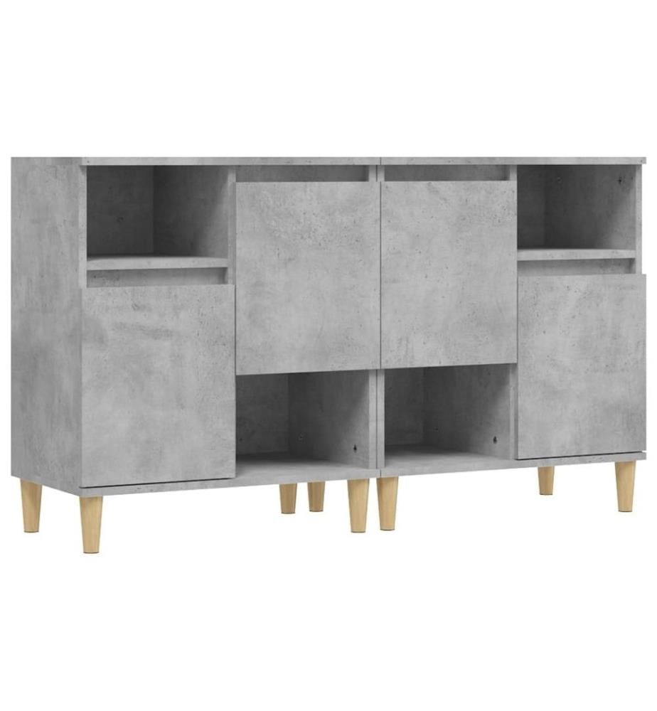 Sideboards 2 Stk. Betongrau 60x35x70 cm Holzwerkstoff