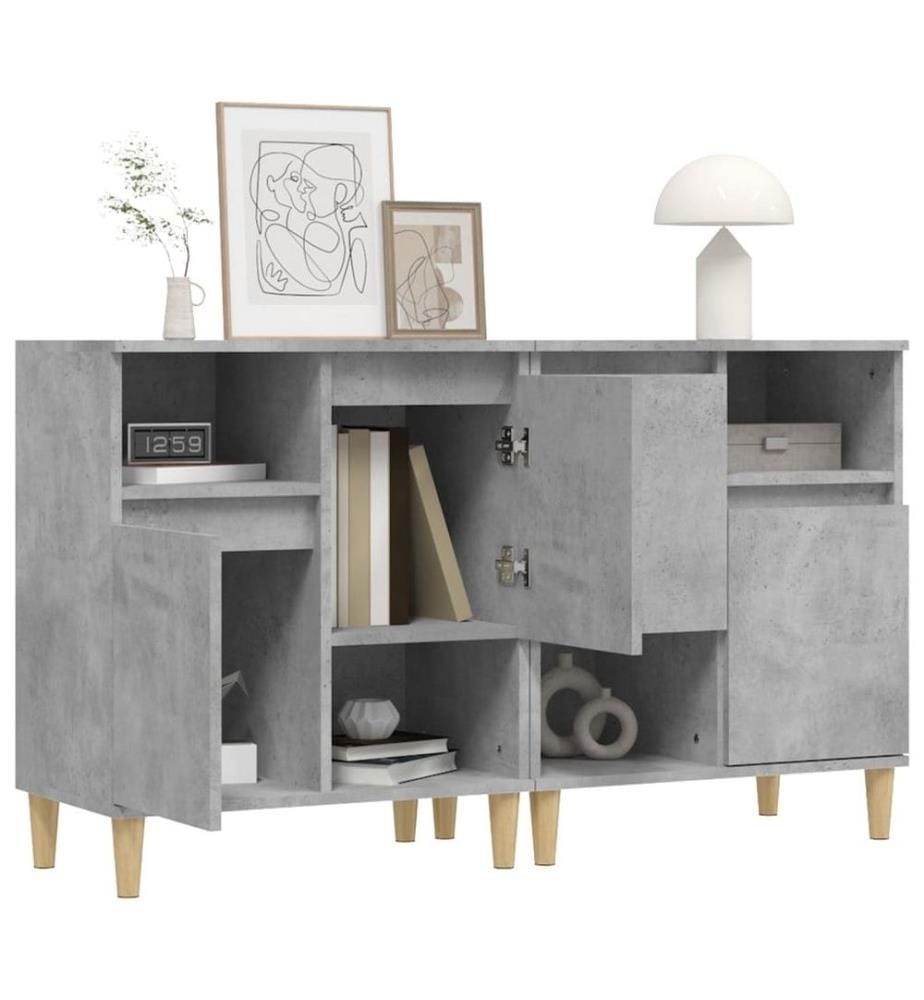 Sideboards 2 Stk. Betongrau 60x35x70 cm Holzwerkstoff