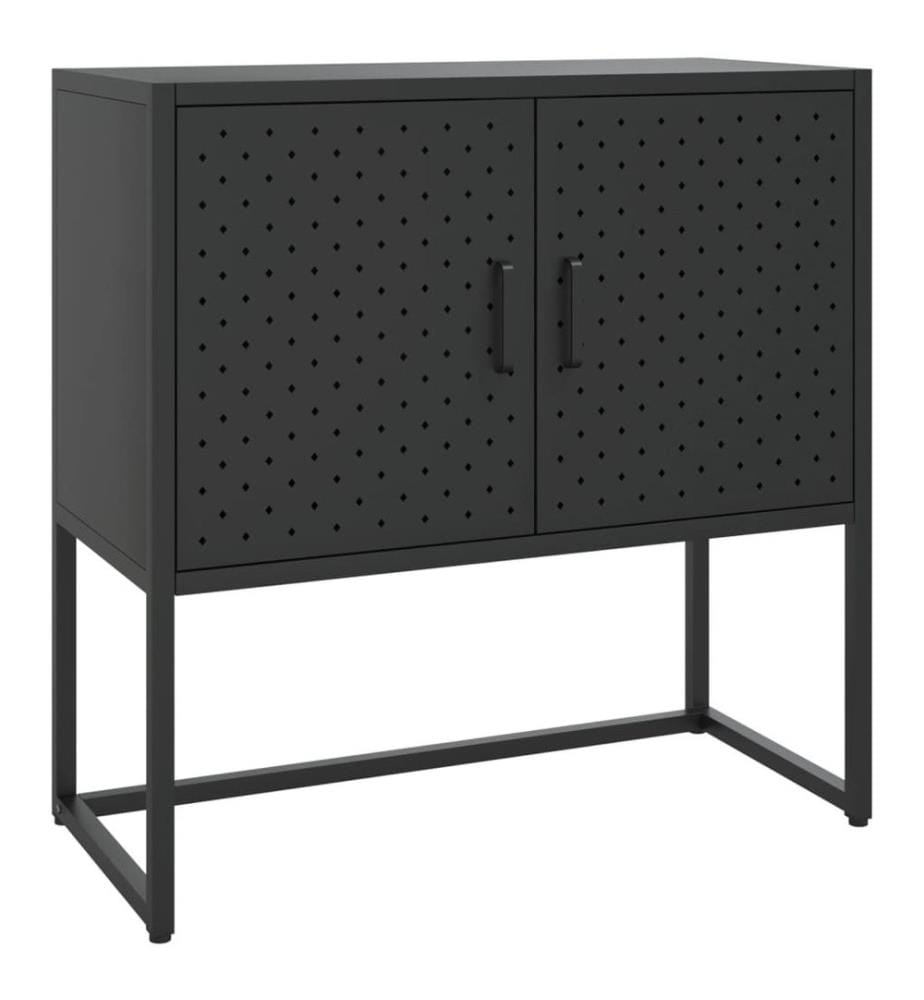 Buffet Noir 75x35x75 cm Acier