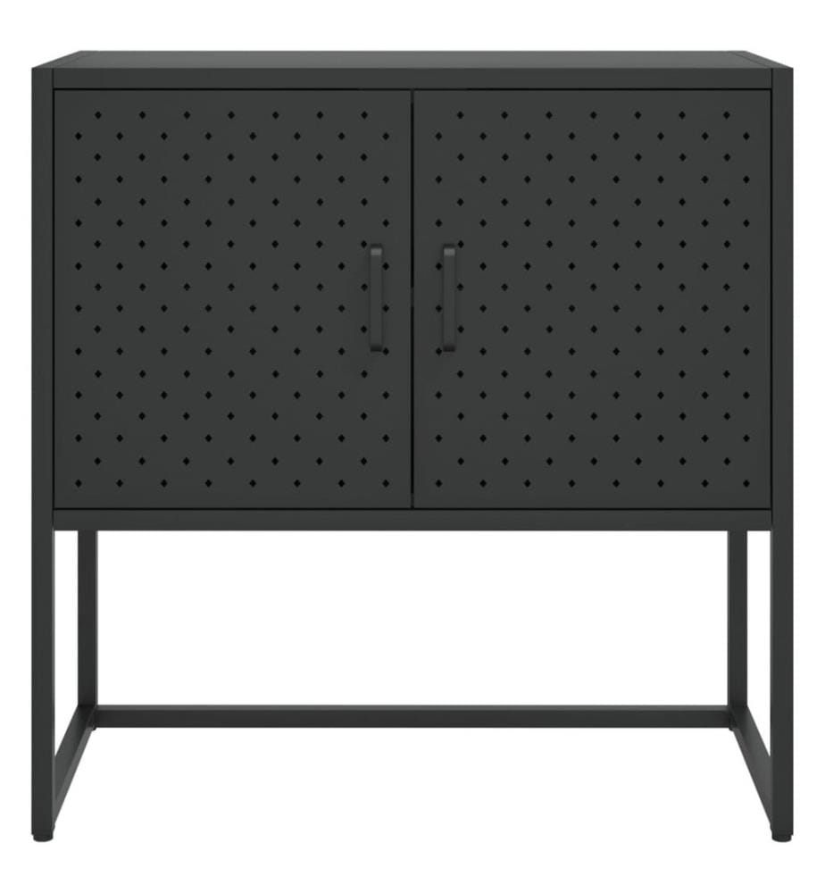 Buffet Noir 75x35x75 cm Acier
