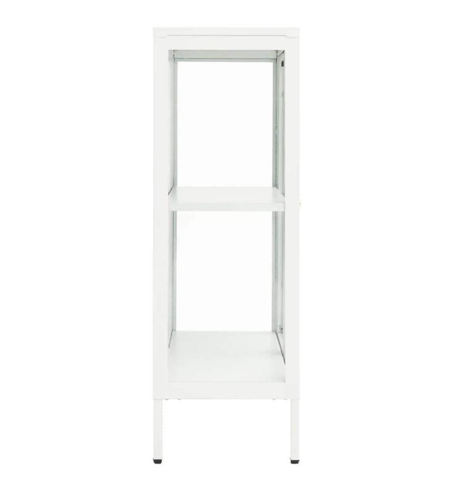 Sideboard Weiss 75x35x105 cm Stahl und Glas