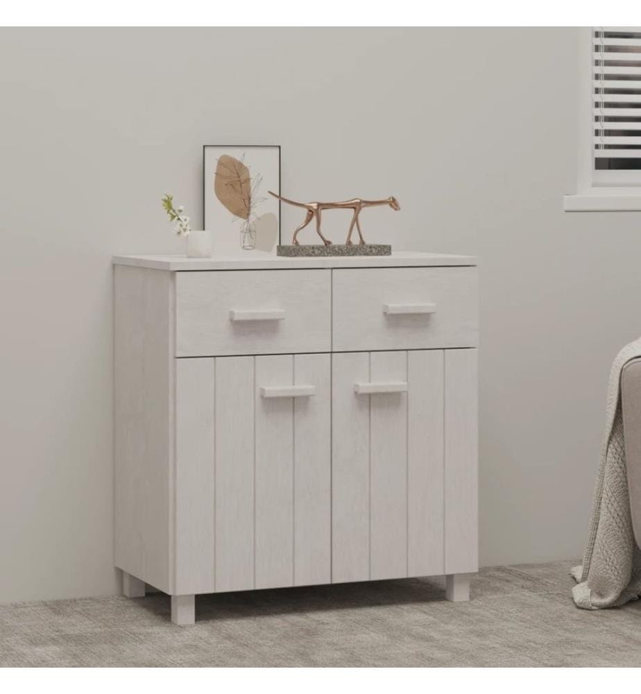 Buffet HAMAR Blanc 79x40x80 cm Bois massif de pin