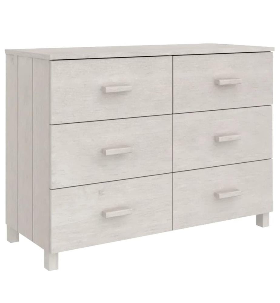 Buffet MOLDE Blanc 113x40x80 cm Bois massif de pin