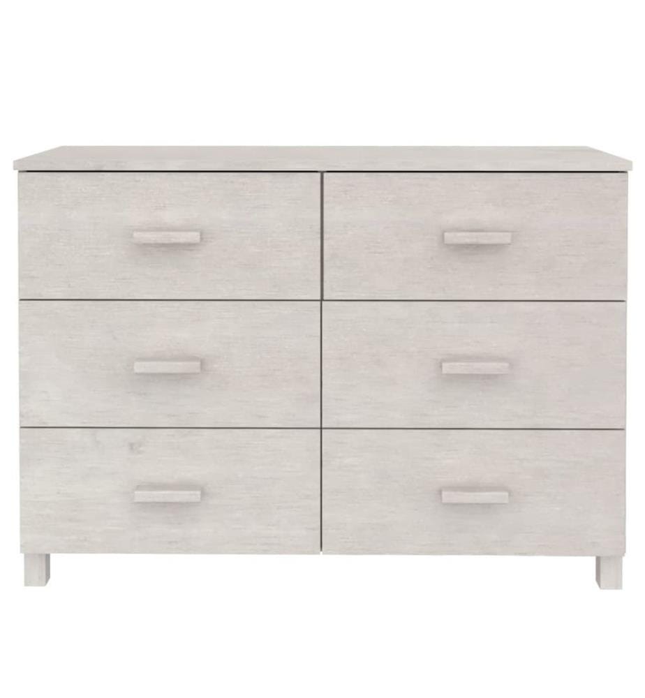 Buffet MOLDE Blanc 113x40x80 cm Bois massif de pin