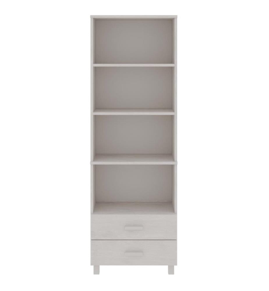 Buffet HAMAR Blanc 60x35x180 cm Bois de pin massif