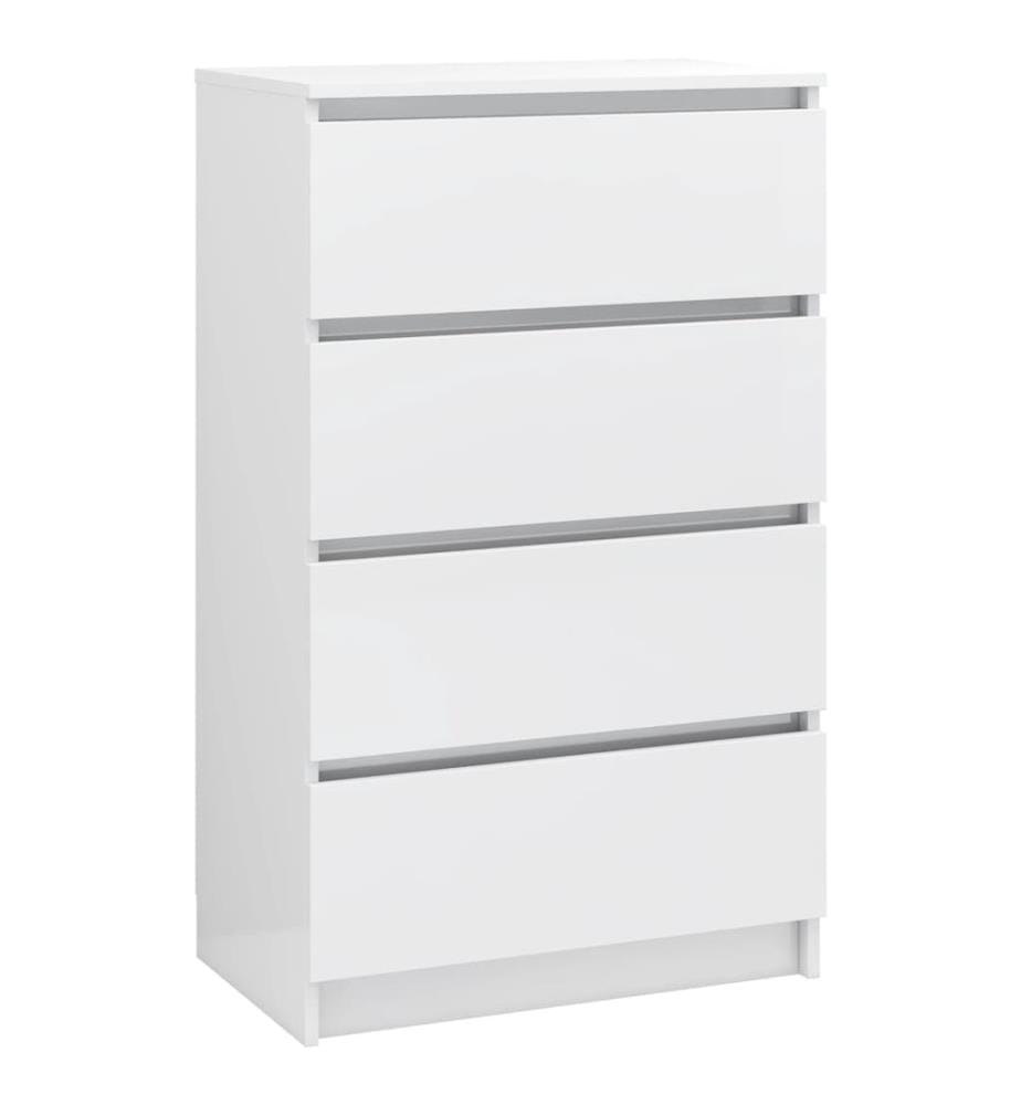 Buffet Blanc brillant 60x35x98,5 cm Bois d'ingénierie