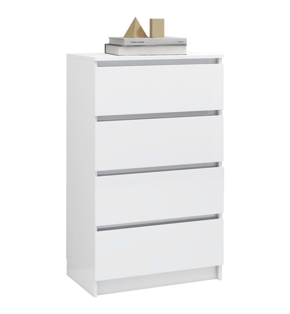 Buffet Blanc brillant 60x35x98,5 cm Bois d'ingénierie