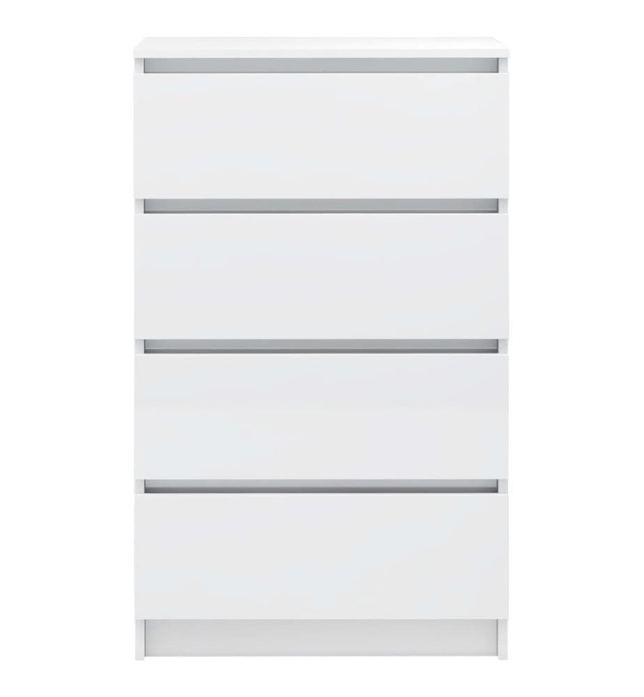 Buffet Blanc brillant 60x35x98,5 cm Bois d'ingénierie