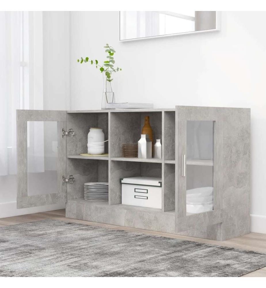 Armoire à vitrine Gris béton 120x30,5x70 cm Aggloméré