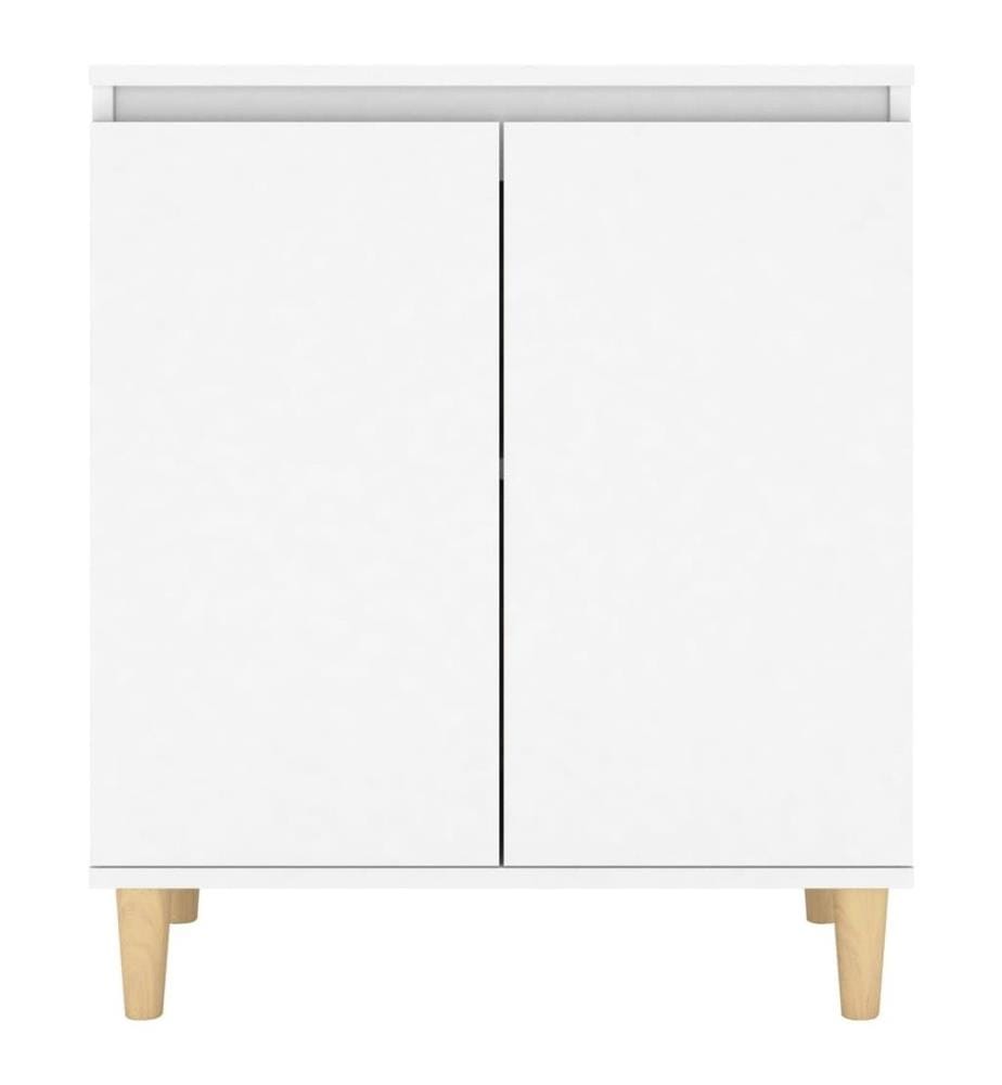 Buffet avec pieds en bois massif Blanc 60x35x70 cm Aggloméré