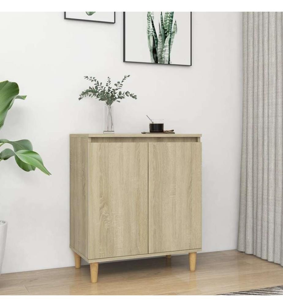 Buffet avec pieds en bois Chêne sonoma 60x35x70 cm Aggloméré