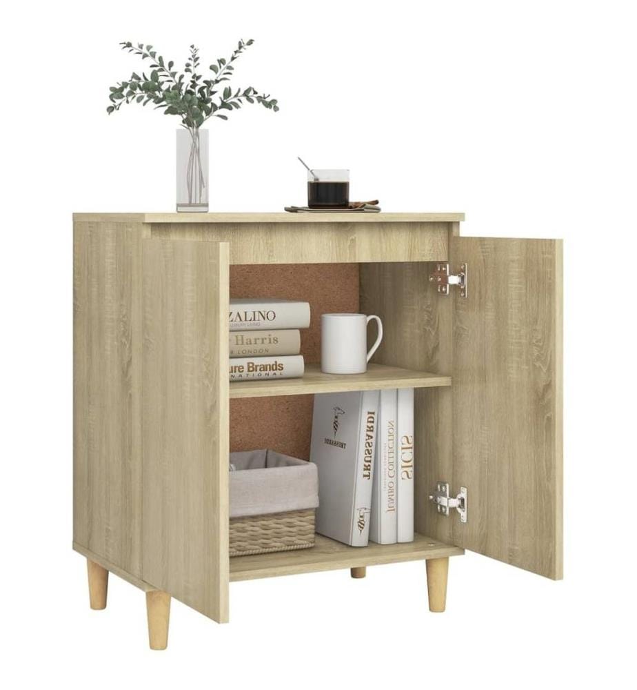 Buffet avec pieds en bois Chêne sonoma 60x35x70 cm Aggloméré