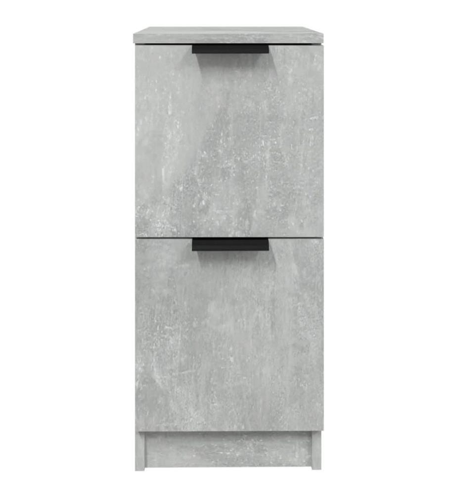Buffets 2 pcs Gris béton 30x30x70 cm Bois d'ingénierie