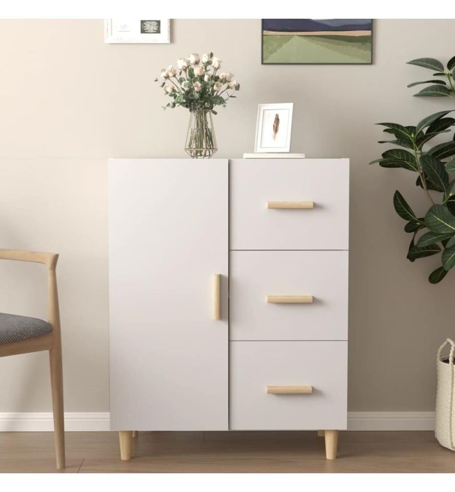 Buffet blanc 69,5x34x90 cm bois d'ingénierie