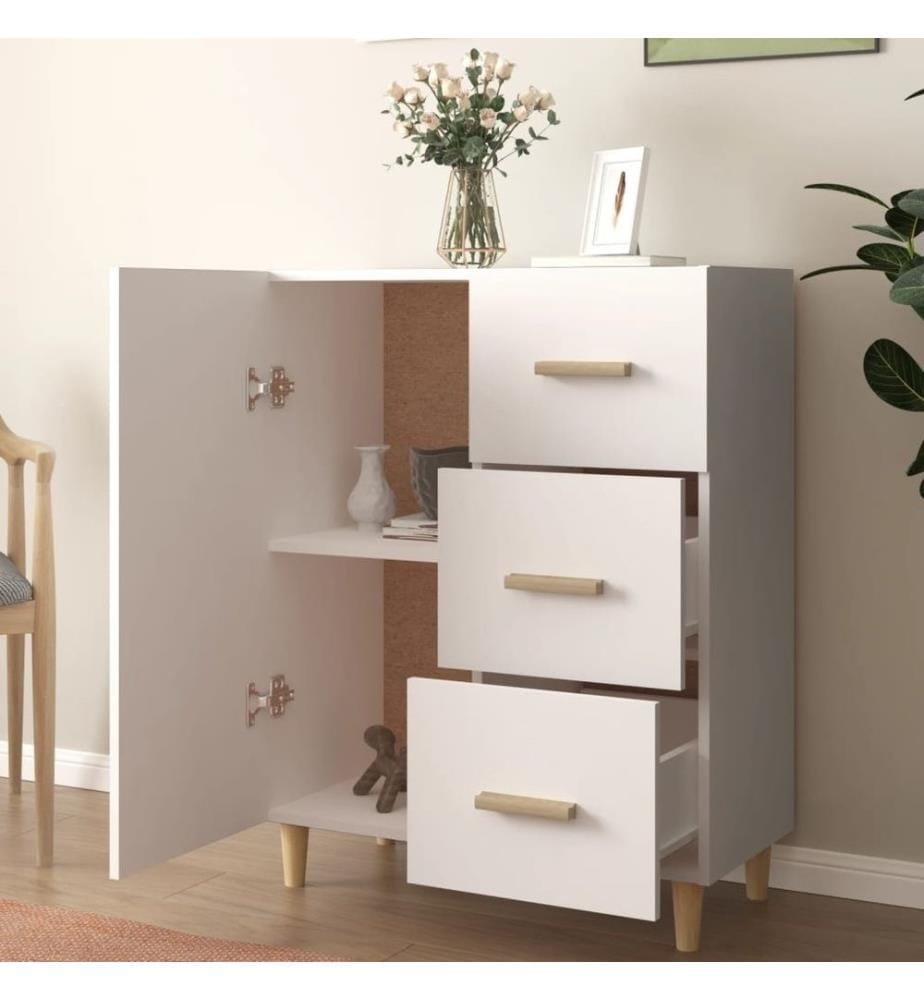 Buffet blanc 69,5x34x90 cm bois d'ingénierie