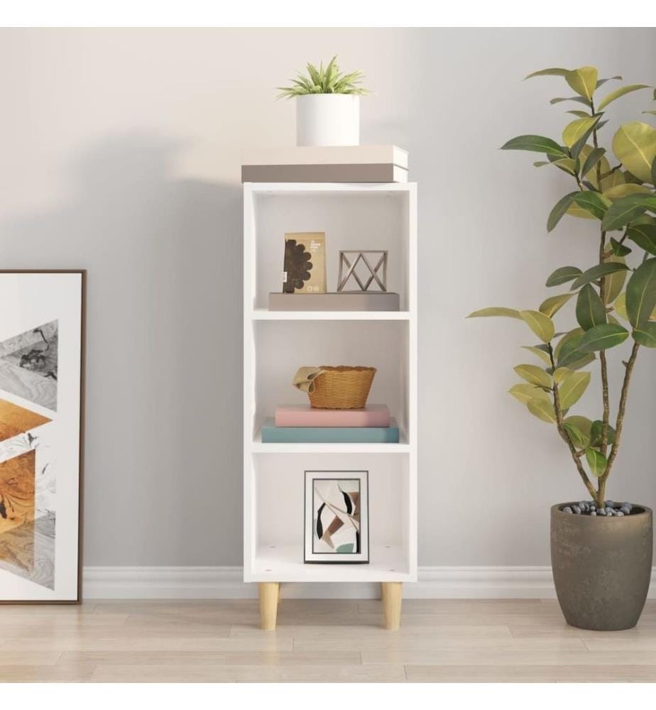 Sideboard Hochglanz-Weiss 34,5x32,5x90 cm Holzwerkstoff