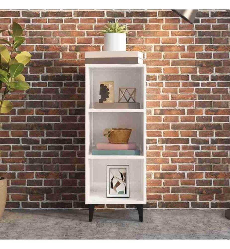 Sideboard Hochglanz-Weiss 34,5x32,5x90 cm Holzwerkstoff