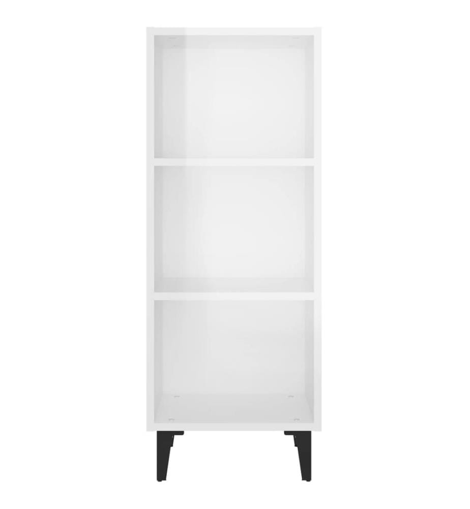 Sideboard Hochglanz-Weiss 34,5x32,5x90 cm Holzwerkstoff