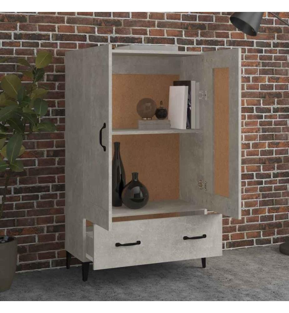 Buffet haut Gris béton 70x31x115 cm Bois d'ingénierie