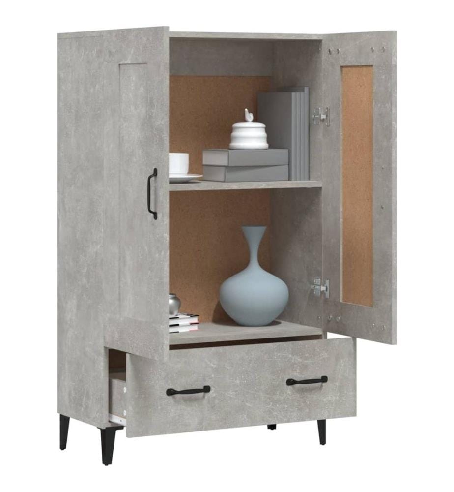 Buffet haut Gris béton 70x31x115 cm Bois d'ingénierie