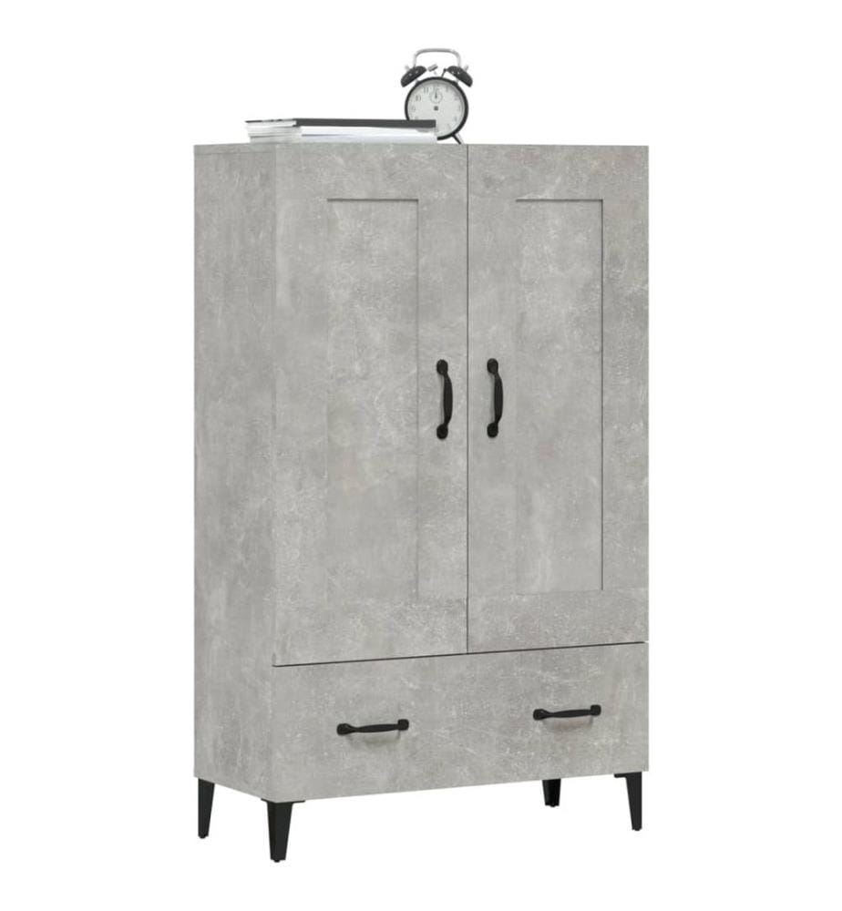 Buffet haut Gris béton 70x31x115 cm Bois d'ingénierie