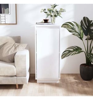 Sideboard Weiss 31,5x34x75 cm Massivholz Kiefer