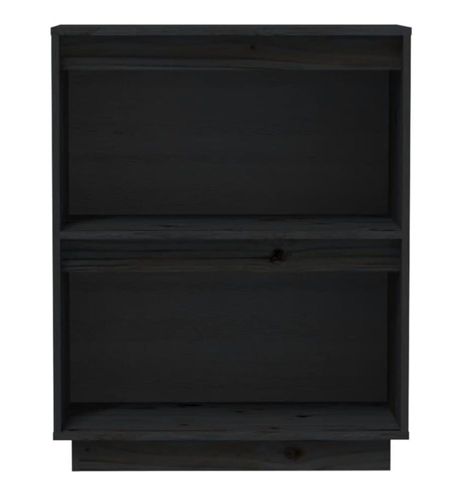 Armoire console Noir 60x34x75 cm Bois de pin solide