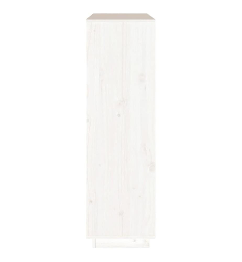 Buffet Blanc 110,5x35x117 cm Bois massif de pin