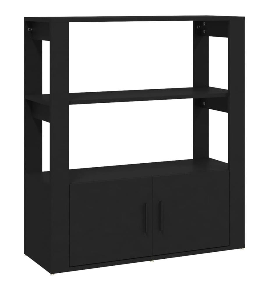 Buffet Noir 80x30x90 cm Bois d'ingénierie